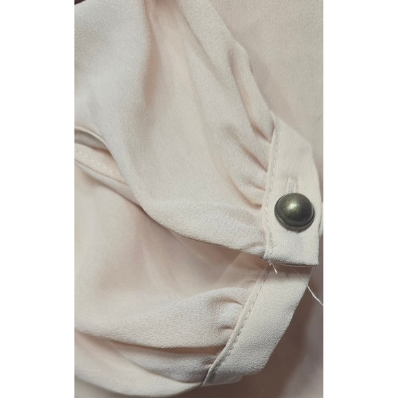 Banana Republic x Olivia Palermo‎ Long Sleeve Blouse Xs Womens Blush Peplum - Picture 4 of 9